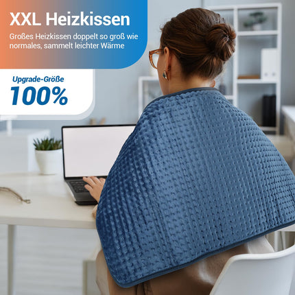 Comfytemp XXL-large heating pad 83x43cm, ultra-soft heat pad with automatic shut-off, age-friendly heating blanket with safety system for back, shoulder, neck, stomach, legs, knees, machine washable