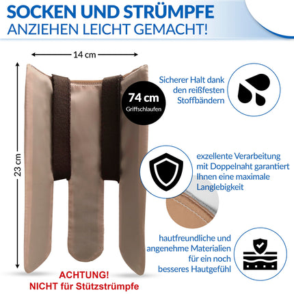 Lieblings Helfer® Premium sock aid - extremely tear-resistant long straps - stocking aid - gift for grandma, grandpa, seniors and pregnant women, hip surgery