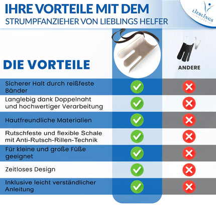 Lieblings Helfer® Premium sock aid - extremely tear-resistant long straps - stocking aid - gift for grandma, grandpa, seniors and pregnant women, hip surgery