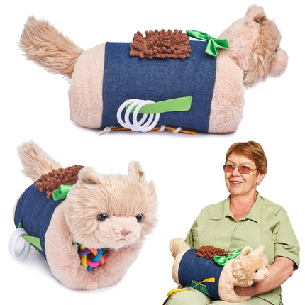 Fidget Muff and Haptic Dementia Blanket for Adults and Seniors with Alzheimer's | Twiddle Muff Toy and Blanket for Dementia Patients | Nesting Pillow and Nesting Blanket as Activity for Dementia Patients