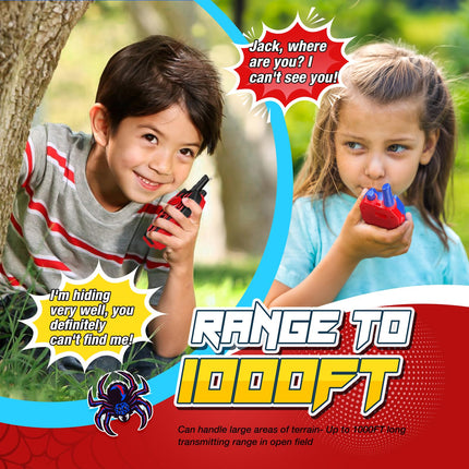 Toyokid Walkie Talkie Children, Toys from 3 4 5 6 7 8 9 10 Years Boy Walkie Talkie Rechargeable Gift Boy 3-10 Years Spider Toy from 3-10 Years Walkie Talkie Outdoor Games Radio