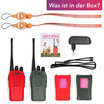 Mirkit Go 2X Walkie Talkie for Kids with Long Range, 16 Channels, 5 km Range, Flashlight. Kids Gifts, Walkie Talkie for Kids, Rechargeable