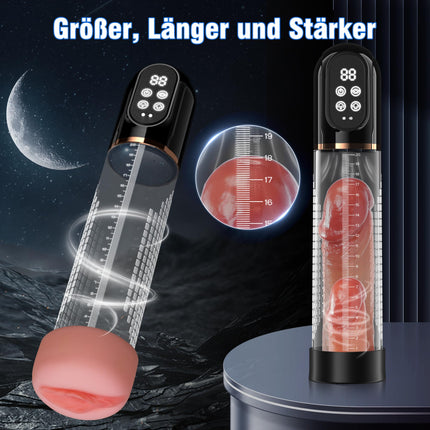 HIVEFUN Penis Pump for Penis Enlargement Sex Toy for Men, Electric Penis Pump Vacuum Pump with 4 Suction Levels 3 Automatic Training Modes, Waterproof Masturbator with 2 Silicone Sleeves