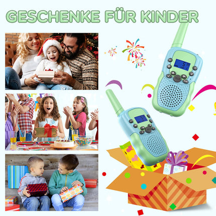 Walkie Talkie Kids, Bakoherp Walkie Talkie Rechargeable for 3-12 Year Old Children, Children's Radio Rechargeable with 8 Channels, LED Flashlight, VOX Function for Adventure, Camping, Hiking