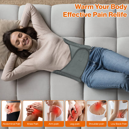 Heating pad OneAmg 126x30cm electric heating pad with 6 temperature levels and automatic switch-off. Fast heating. Machine washable. Heated blanket for back, loins, stomach, shoulders. Gray.