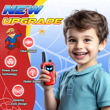 Toyokid Walkie Talkie Children, Spider Toy from 3 4 5 6 7 8 9 10 Years Gift Boy Girl 3-12 Years Easter Gifts Children Walkie Talkie Outdoor Toy Radio Toys Games for Boys