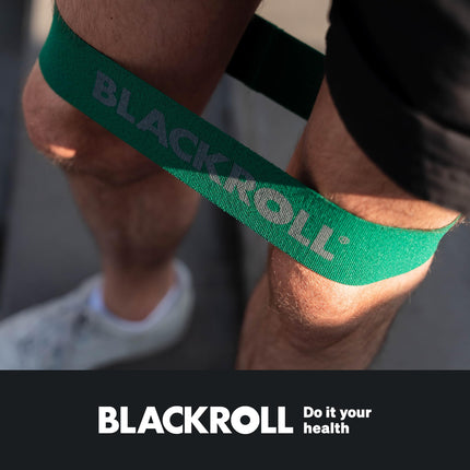 BLACKROLL® Loop Band Set (3-pack), fitness band set for functional training, skin-friendly training bands in 3 strengths: light (orange), medium (green) & strong (blue), Made in Germany