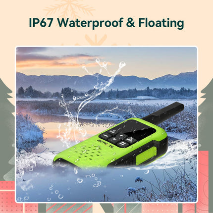 Retevis RT649P Walkie Talkie, Hover Waterproof IP67 Two-Way Radio, PMR 446 License-Free, 16 Channels, SOS Alarm, LED Torch, Walkie Talkies for Surfing, Rescue, Emergency Assistance, Kayaking, Fishing, Hunting, Summer (2 Pack)