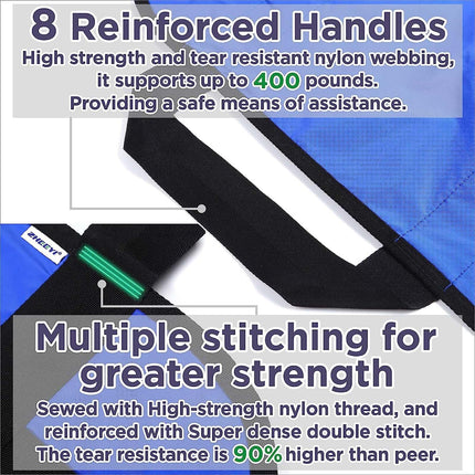 Sliding sheet for bed transfer, transfer board for patient lift, 120 x 100 cm sliding sheet for bedridden people with handle, reusable, washable, aid for senior patients