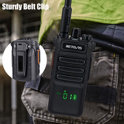 Retevis RT86 Long Range Walkie Talkie, 2600mAh High-Power Two-Way Radio, Professional Walkie Talkies with Wireless Clone, Flashlight, Alarm for Outdoor Hunting (Black, 1 Pack)