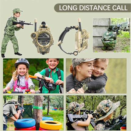 ydi Walkie Talkies for Kids, Rechargeable Watch Walkie Talkie with Flashlight, Camping Hiking Cycling Outdoor Toys, Gifts for Girls and Boys, 2 Packs