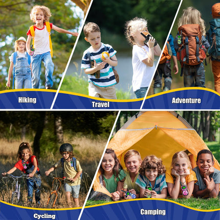 Walkie Talkie Kids Rechargeable, Walkie Talkies for 3-12 Year Old Children with 8 Channels, LED Flashlight, VOX Function for Camping, Hiking, Adventure, Set of 3