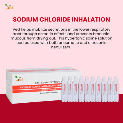 VED Hypertonic Inhalation Saline Solution, 3% Sodium Chloride (NaCl), 50 x 4.0 ml Single-Dose Vials for Adults and Children