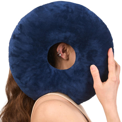 ODOXIA Piercing Pillow with Hole | Donut Pillow for Ear Pain Relief | Piercing Pillow with Adjustable Filling | Round Ear Pillow with Hole | Ear Pillow for Ear Piercing | Head Pillow