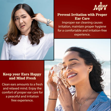 MJW Professional Earwax Remover made of stainless steel ear loop for removing ear irrigation, reusable ear cleaner tool for adults and children, hygienic removal of earwax