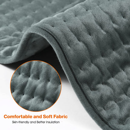 Heating pad OneAmg 126x30cm electric heating pad with 6 temperature levels and automatic switch-off. Fast heating. Machine washable. Heated blanket for back, loins, stomach, shoulders. Gray.