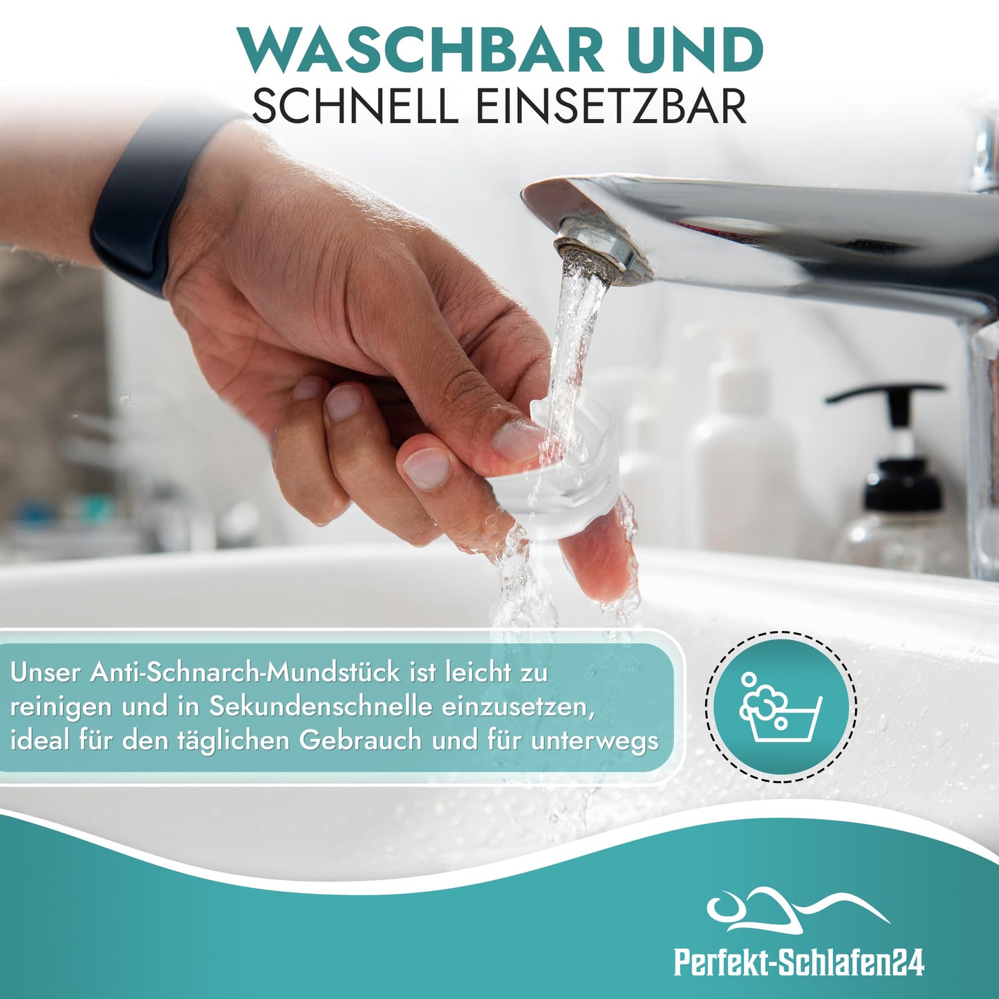 1 x Premium Aufbissschiene gegen Bruxismus - Schnarchschiene gegen Schnarchen - Schnarchstopper - Anti schnarch Knirscherschiene für Nacht - Schnarchfrei mit anti Schnarch Zahnschiene (Premium)