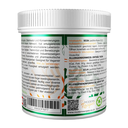 LECITHIN POWDER 100g HIGHEST QUALITY GMO-FREE (GERMAN LABELS AND INSTRUCTIONS)