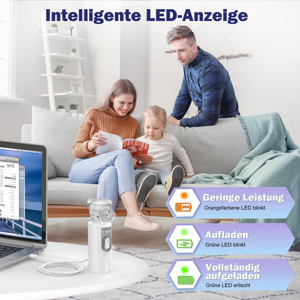 AU YAT Inhaler, Rechargeable USB C Inhaler for Children with Portable Design, Super Quiet Inhaler, Efficient Nebulizer Inhaler for Children on the Go