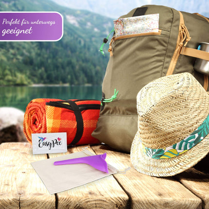 EasyPee women's urinal for on the go: The original urinal for women - Urinella standing urinal with Fairtrade organic bag (peeing aid)