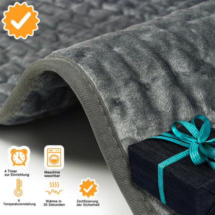 Letitwell heating pad, heat pad with automatic shut-off, heat pad for back, neck, shoulder, stomach, soft flannel surface (30 x 60 cm)