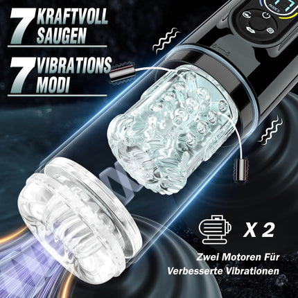 Electric Masturbator Sex Toy for Men with 7 Modes Telescopic Function & Rotating & Sucking & Vibrating and Licking, Masturbation for Men Sex Toys Pocket Pussy Sex Toys Masturbators