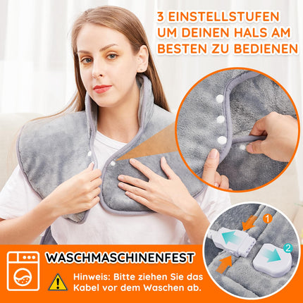 Heating pad for back, shoulder, neck 60x100cm heat pad with automatic switch-off, quick heating, with waist strap, back warmer heating blanket 6 heat settings, auto-off timer, flannel material, washable