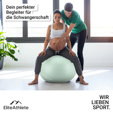 EliteAthlete Exercise Ball Seat Ball Office Ergonomic with Anti Burst System - Fitness Pilates Pregnancy - Pregnancy Ball Fitness Ball Yoga Ball - Yoga Ball 65cm incl. Air Pump