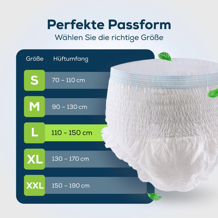 Sensalou Incontinence Adult Diapers Size L (22 pcs) Men Women - Diaper Pants for Adults Seniors Day Night