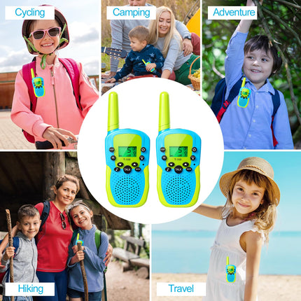Oulesvte 2 Pack Walkie Talkie, VOX Function Radio, LED Flashlight, Long Range 3km Walkie Talkie, Walkie Talkie Children, Walkie Talkie Children Adults for Adventure, Camping, Hiking