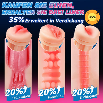 Tauara Masturbation for Men Masturbator, Sex Toy Sets 3 Liner Sex Toys for Men Vagina Blowjob Anal, APP Masturbators 9 Vibration and Suction Pocket Pussy Vibrator Sets for Men