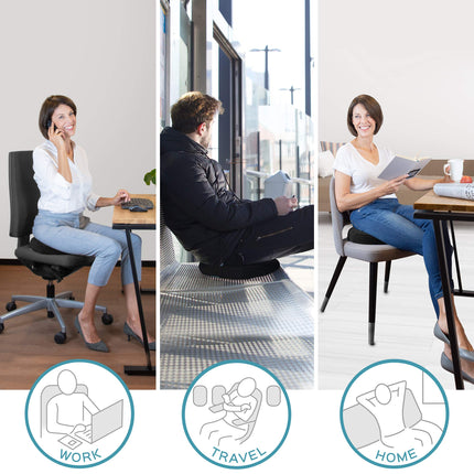 bonmedico orthopedic seat cushion - office chair, car, wheelchair seat ring - cooling gel layer - comfortable hemorrhoid & coccyx cushion - secret Santa gift - wellness black normal