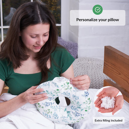 ODOXIA Piercing Pillow with Hole | For Ear Against Earache | Donut Pillow | Ear Cushion | Sleeping Ring for Side Sleepers to Relieve Ear Pain | Pillow for Side Sleepers | Donut Ear Pillow