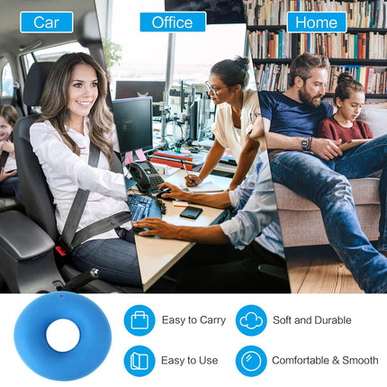 Donut Pillow, Hemorrhoid Seat Cushion, Seat Ring After Surgery Seat Cushion, Orthopedic, Decubitus Cushion, Portable Inflatable Seat Cushion with Pump for Hemorrhoids, Tailbone Pain, Wheelchairs, Pregnant Women