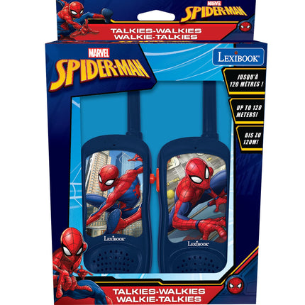 Lexibook Spiderman, Walkie Talkies, Communication Game for Children, Communication Game for Children, Belt Clip, Battery Operated, Red and Blue, TW11SP, Universal Size, Various Models