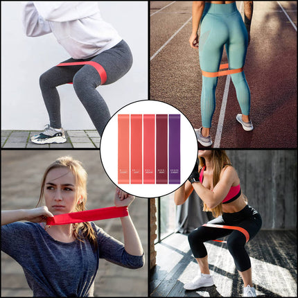 5 PCS exercise bands, resistance bands, fitness bands, resistance bands with 5 PCS different resistance levels, for stretching yoga, with carrying bag and instructions (A)
