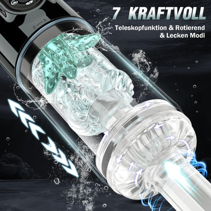Electric Masturbator Sex Toy for Men with 7 Modes Telescopic Function & Rotating & Sucking & Vibrating and Licking, Masturbation for Men Sex Toys Pocket Pussy Sex Toys Masturbators