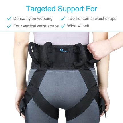 REAQER Transfer Belt Belt with Metal Buckle Multifunctional Belt with Leg Ring Care Equipment for Elderly Disabled Walking Safety Assistance Device