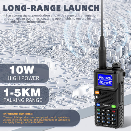 JUCJET UV-5RH Multi-Frequency Walkie Talkie, 999 Channels, Flashlight, Type-C USB Charging Station, High-Performance Walkie Talkie for Adventure, Outdoor, Camping, Family (2 Pack)