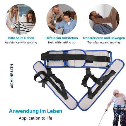AIRM HEALTH Patient Transfer Belt Soft Nylon Leg Loops Paralyzed Persons Body Lifting Aids Patient Lifting Belt Auxiliary Belt Non-Slip Transfer Auxiliary Belt for Rehabilitation