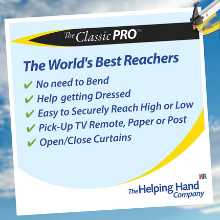 The Helping Hand Company Classic Pro Reaching Aid, 82 cm long handle for the elderly, disabled or anyone who struggles with bending and reaching