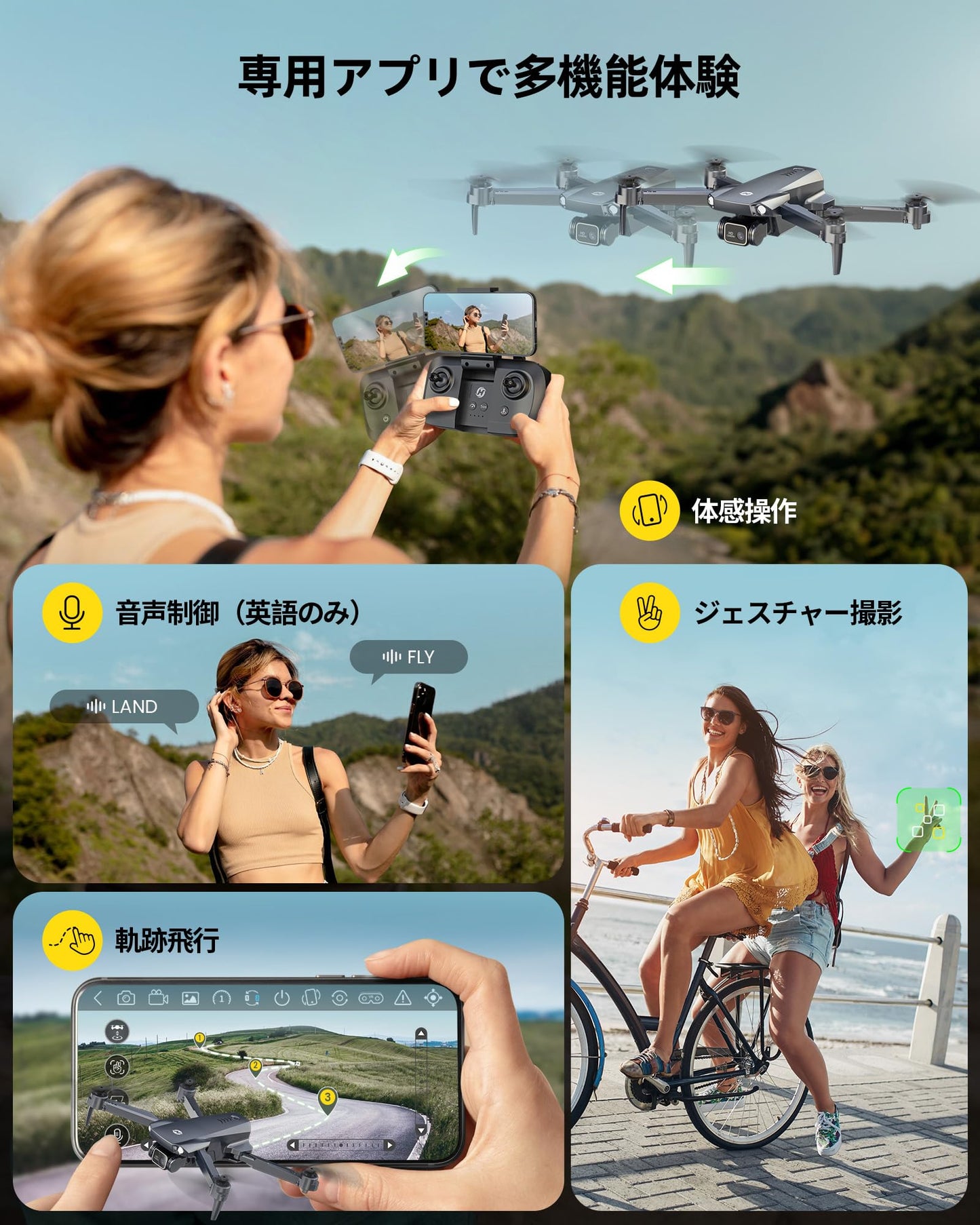 Holy Stone HS290 Drohne mit Kamera 1080P für Anfänger, RC Drohnen mit FPV Übertragung, Lange Flugzeit, APP Steuerung, Optisch-Fluss Kameradrohnen komplettset Spielzeug Geschenke für Kinder,Blau,CO