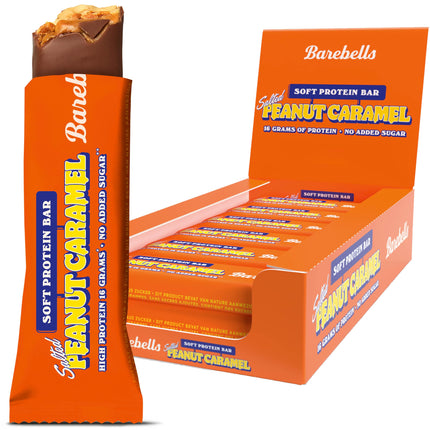Barebells Soft Protein Bar – 16g High Protein Bar, Low Sugar, Protein Bar, Palm Oil Free – Salted Peanut Caramel, 12 x 55g