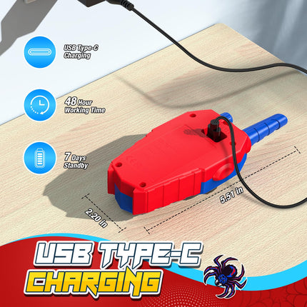 Toyokid Walkie Talkie Children, Toys from 3 4 5 6 7 8 9 10 Years Boy Walkie Talkie Rechargeable Gift Boy 3-10 Years Spider Toy from 3-10 Years Walkie Talkie Outdoor Games Radio