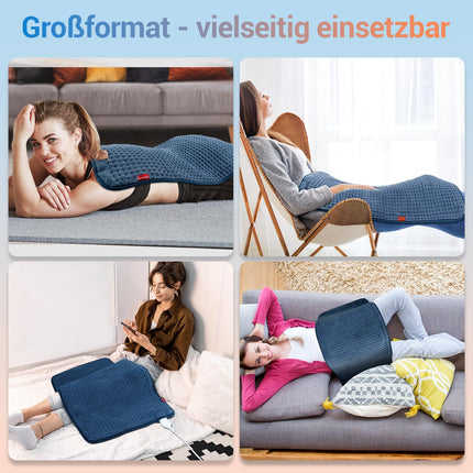 Comfytemp XXL-large heating pad 83x43cm, ultra-soft heat pad with automatic shut-off, age-friendly heating blanket with safety system for back, shoulder, neck, stomach, legs, knees, machine washable