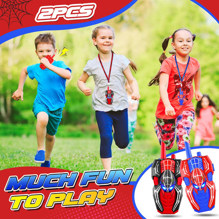 Joellfuner Walkie Talkie Children, Spider Toy Gift Walkie Talkies for Children from 3 4 5 6 7 8 9 10 Years Boy, 2 Radios to 300 m Range Children's Toy Walkie Talkie Outdoor Games