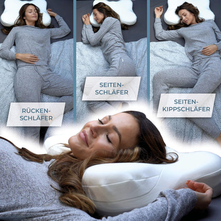 Shokunin. Orthopedic neck support pillow with 2 covers, side sleeper pillow, neck pillow, ergonomic memory foam pillow, anti-snoring pillow for neck pain and migraines, 60x40