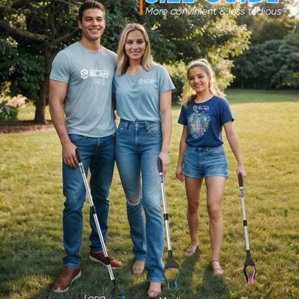 SLAH Grabber for Seniors 32" Aluminum Trash tongs, Rotatable trash grabber, Non-slip rubber grabber, Foldable trash tongs for children, Long grabber arm, Grabber aid for people with disabilities