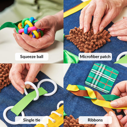 Fidget Muff and Haptic Dementia Blanket for Adults and Seniors with Alzheimer's | Twiddle Muff Toy and Blanket for Dementia Patients | Nesting Pillow and Nesting Blanket as Activity for Dementia Patients