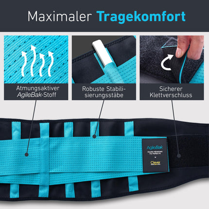 Back Brace Back Support Belt for Men and Women - Back Strap to Relieve Back Pain, Prevent Injury + Stabilize the Lumbar Spine - Large by Clever Yellow
